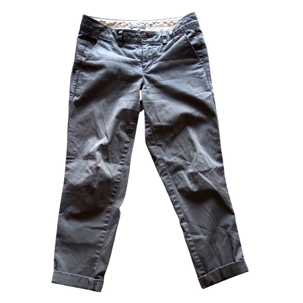 Vince Charcoal Grey Chino Trousers Slim Straight Leg Stretch Cotton Size 0